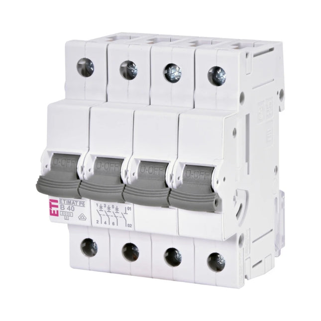 Disjuntor ETIBREAKER P6 AC, 3P+N 6 kA, B40, ETI