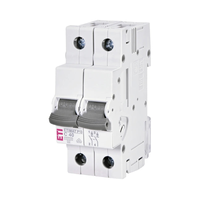 Disjuntor ETIMAT P10, 2 polos, 10 kA, C40, ETI