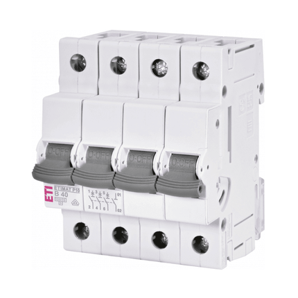 Disjuntor ETIMAT P10 AC, 3P+N 10 kA, B40, ETI
