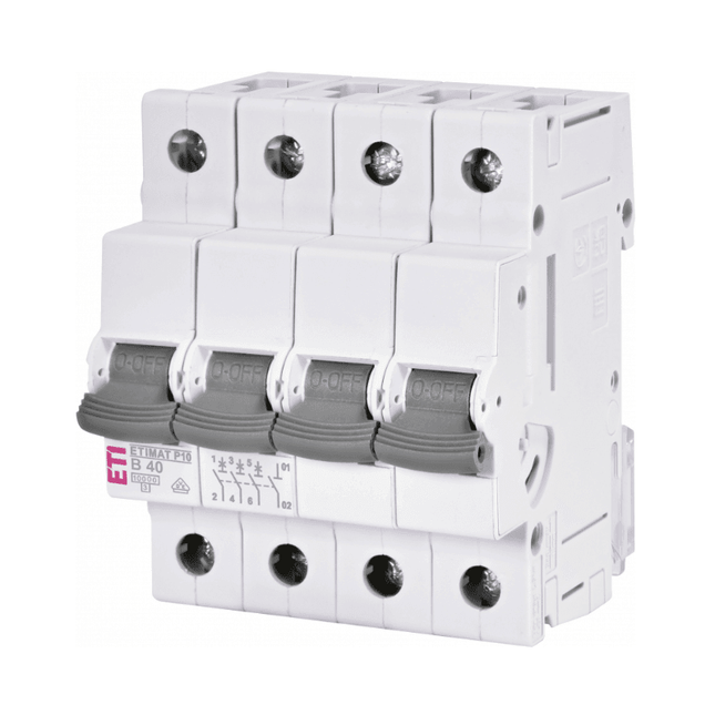 Disjuntor ETIMAT P10 AC, 3P+N 10 kA, B40, ETI