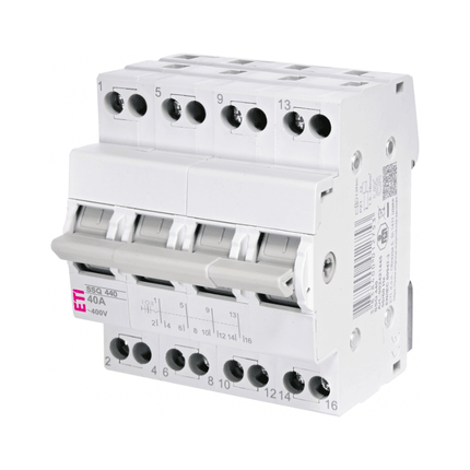 Interruptor de CA de 3 posições, 4 polos e 40 A, ETI