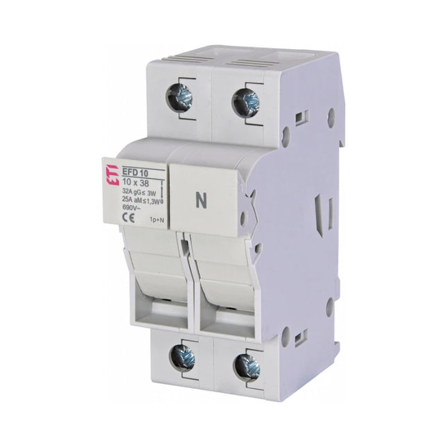 EFD10, ETI 1P+N 32A 10x38 Suporte modular de fusível AC