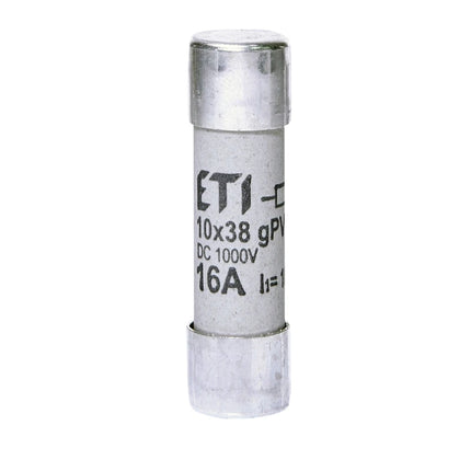 Fusível cilíndrico DC 16A/1000V CH, 10x38, gPV, ETI