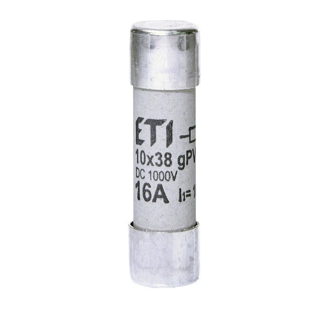 Fusível cilíndrico DC 16A/1000V CH, 10x38, gPV, ETI