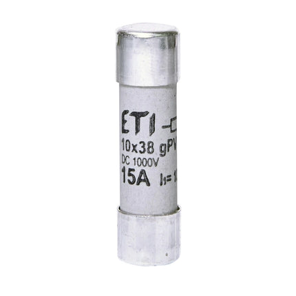 Fusível cilíndrico CC 15A/1000V CH, 10x38, gPV, ETI