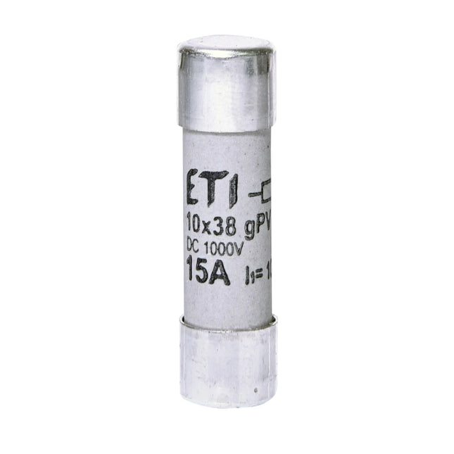 Fusível cilíndrico CC 15A/1000V CH, 10x38, gPV, ETI