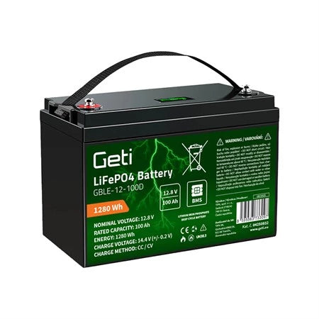 Bateria LiFePo4 GETI 12,8 V 100 Ah