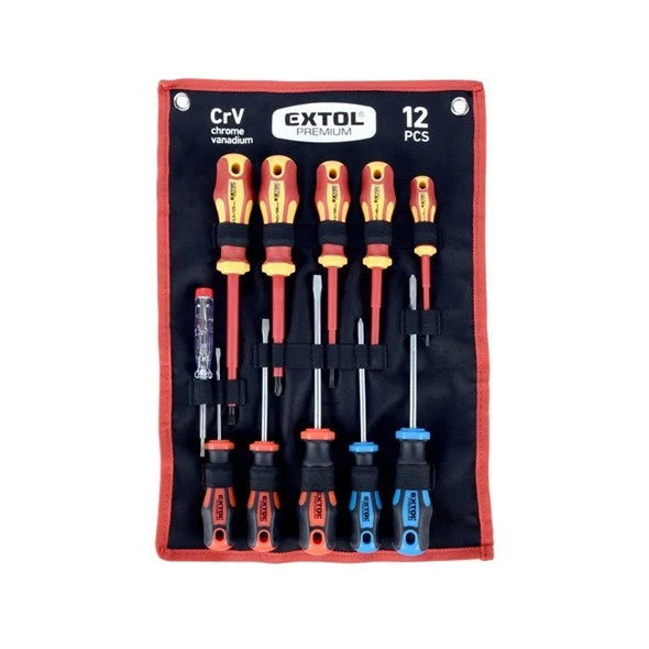 Conjunto de chaves de fendas combinadas de 12 peças, EXTOL PREMIUM