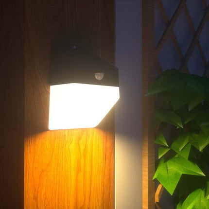 Candeeiro de parede LED solar com sensor, preto e branco, 4000K