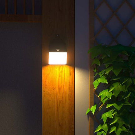 Candeeiro de parede LED solar com sensor, preto e branco, 4000K