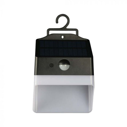 Candeeiro de parede LED solar com sensor, preto e branco, 4000K