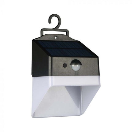 Candeeiro de parede LED solar com sensor, preto e branco, 4000K