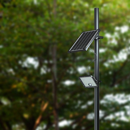 Projetor Solar LED 4800lm, Controlo Remoto, Sensor de Movimento