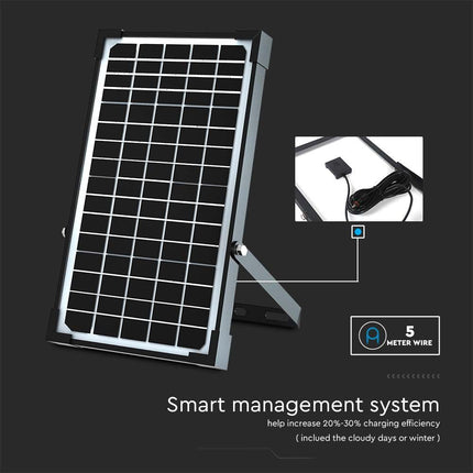 Projetor Solar LED 4800lm, Controlo Remoto, Sensor de Movimento