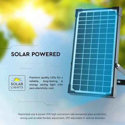 Projetor Solar LED 4800lm, Controlo Remoto, Sensor de Movimento