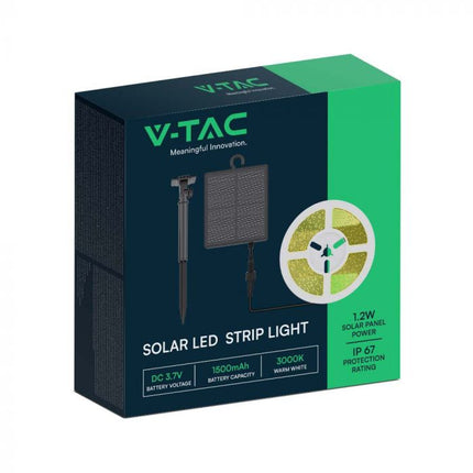 Fita LED Solar IP67, Controlo Remoto, 3000K