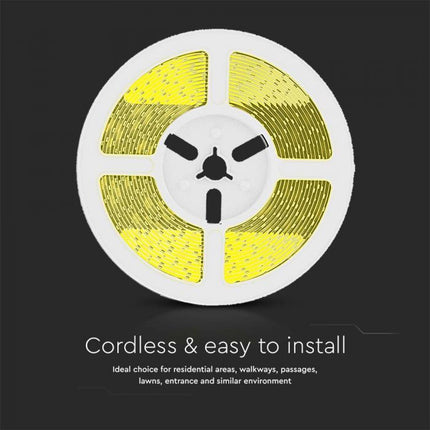 Fita LED Solar IP67, Controlo Remoto, 3000K