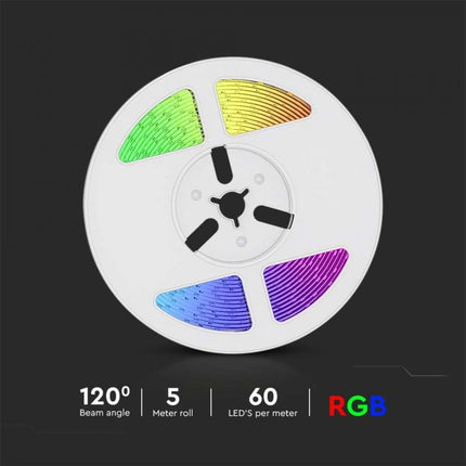 Fita LED Solar IP67, Controlo Remoto, RGB