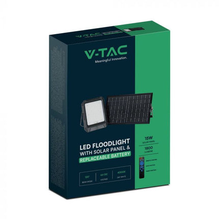 Projetor LED Solar 1800lm, Bateria Externa 12Ah, Temperatura de Cor 4000K