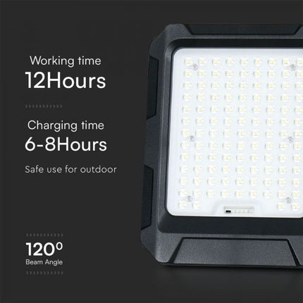 Projetor LED Solar 1800lm, Bateria Externa 12Ah, Temperatura de Cor 4000K