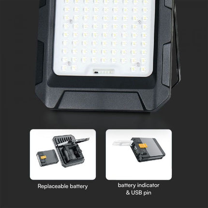 Projetor LED Solar 1800lm, Bateria Externa 12Ah, Temperatura de Cor 4000K