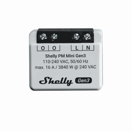 Shelly PM Mini Gen3, Wi-Fi Smart Energy Meter, 16A