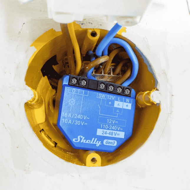 Shelly 1 Gen3, Smart Wi-Fi Relay with Dry Contact, 16A