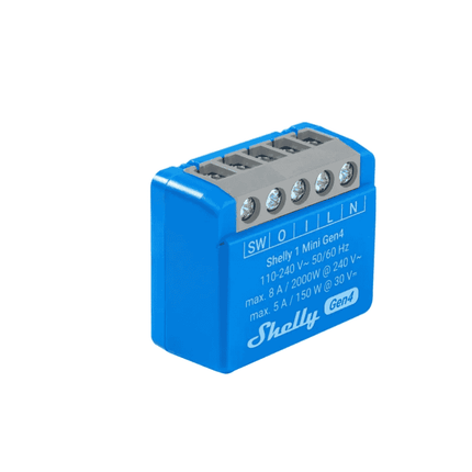 Shelly 1 Mini Gen4, Smart Relay, Zigbee, Wi-Fi with Dry Contact, 8A