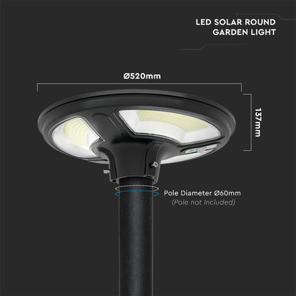 Luz solar LED 1500 lm, comando, sensor de movimento, 6400K