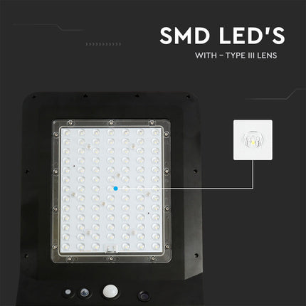 Candeeiro de rua solar LED 4800lm, sensor de movimento, 6000K