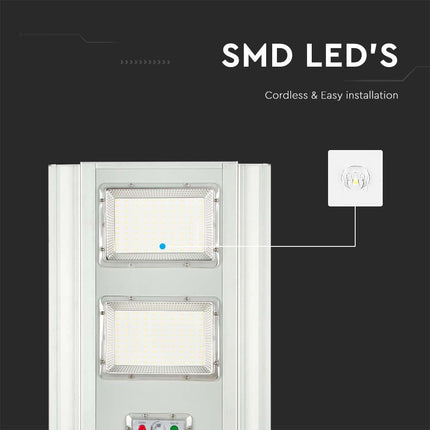 Candeeiro de rua solar LED 2300lm, sensor de movimento, 6400K