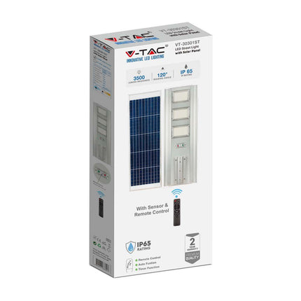 Candeeiro de rua LED solar de 3500lm, sensor de movimento, 6400K