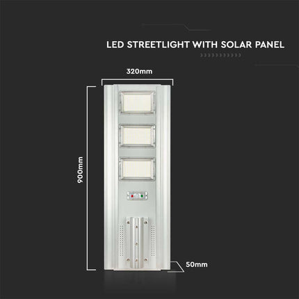 Candeeiro de rua LED solar de 3500lm, sensor de movimento, 6400K