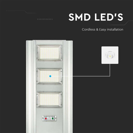 Candeeiro de rua LED solar de 3500lm, sensor de movimento, 6400K