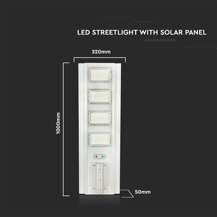 Candeeiro de rua solar LED de 4300 lm, sensor de movimento, 6400K