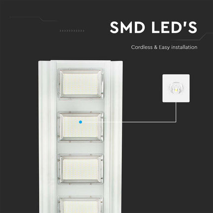 Candeeiro de rua solar LED de 4300 lm, sensor de movimento, 6400K