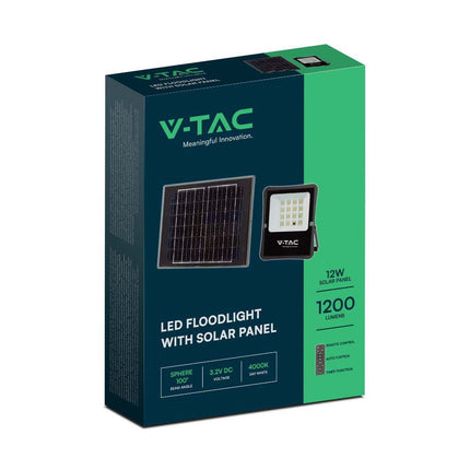 Projetor Solar LED 1200lm, Controlo Remoto, Temperatura da Cor 6400K