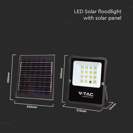 Projetor Solar LED 1200lm, Controlo Remoto, Temperatura da Cor 6400K