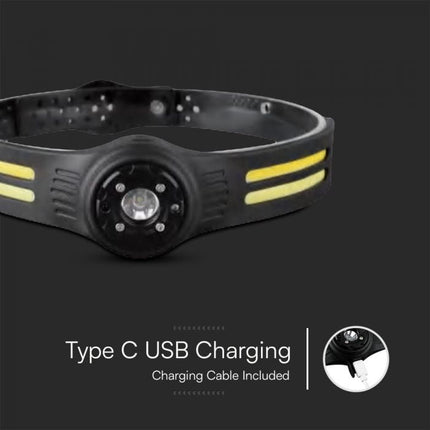 Lanterna de cabeça LED, COB, 470 lm, 3,7 V, 650 mAh
