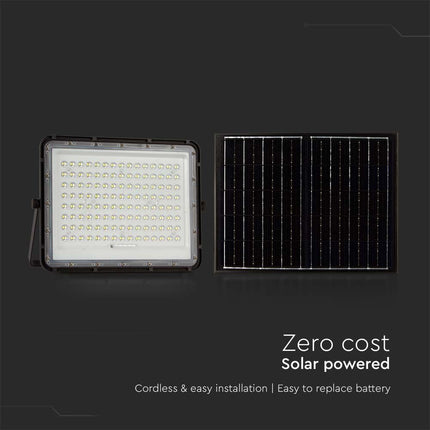 Holofote LED Solar 1800lm, Controlo Remoto, Temperatura de Cor 6400K