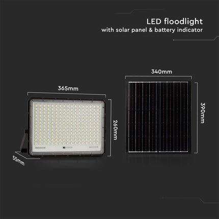 Projetor Solar LED 2600lm, Controlo Remoto, Temperatura de Cor 6400K