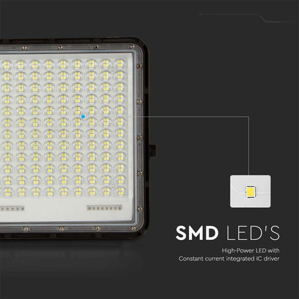 Projetor Solar LED 2600lm, Controlo Remoto, Temperatura de Cor 6400K