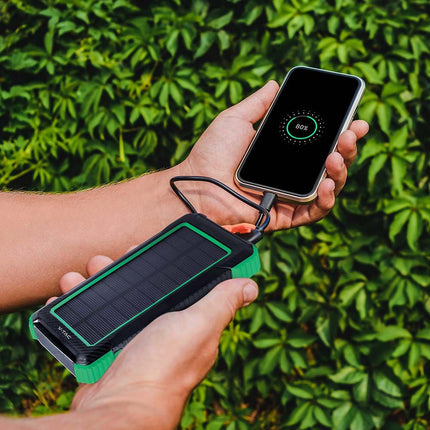 Bateria externa portátil, carregamento sem fios, painel solar, 10 000 mAh, V-Tac