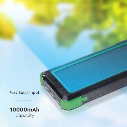 Bateria externa portátil, carregamento sem fios, painel solar, 10 000 mAh, V-Tac