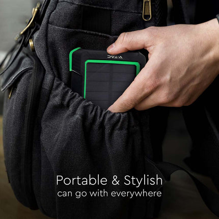 Bateria externa portátil, carregamento sem fios, painel solar, 10 000 mAh, V-Tac