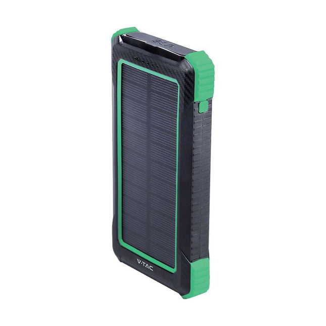 Bateria externa portátil, carregamento sem fios, painel solar, 10 000 mAh, V-Tac