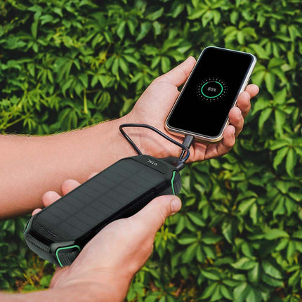 Power bank portátil, carregamento sem fios, painel solar, 30.000mAh, V-Tac