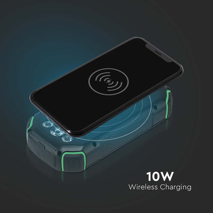 Power bank portátil, carregamento sem fios, painel solar, 30.000mAh, V-Tac
