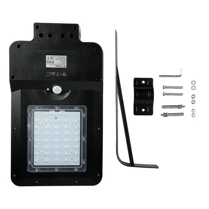 Candeeiro de rua LED solar de 1600lm, sensor de movimento, 6000K