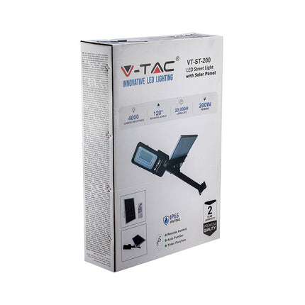 Candeeiro de rua solar LED 4000 lm, 6000 K